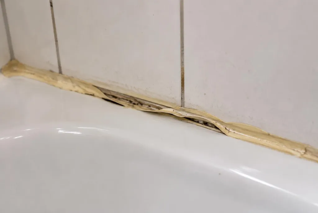 Kitbedrijf Ameide – loslatende kit naast het bad